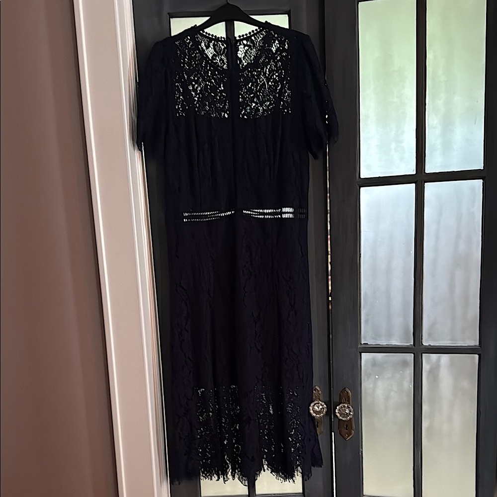 Elegant Navy Lace Dress
